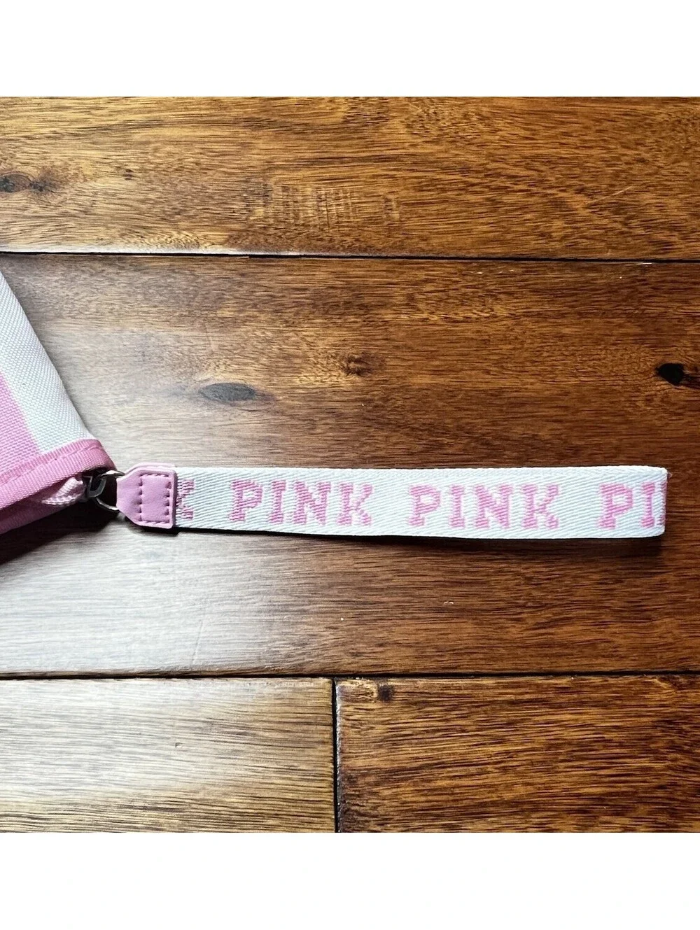 Victoria's Secret PINK Stripe Makeup Bag Wristlet Cosmetic Pouch